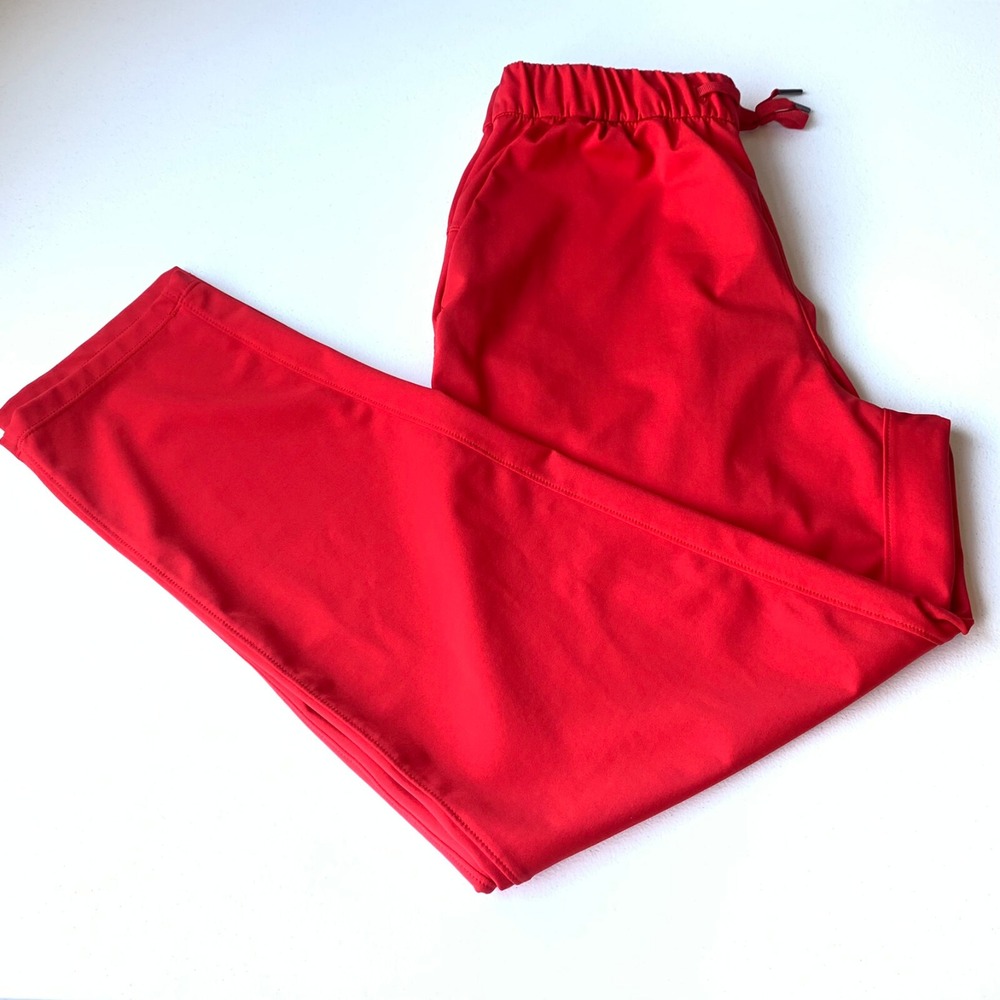 Womens‎ Red Athletic Joggers Drawstring Waist Pockets Size M elastic waist